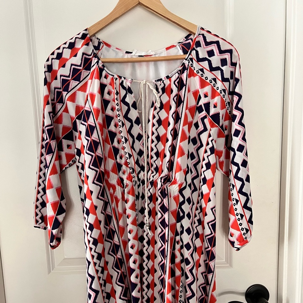 Peach Love‎ orange/navy dress